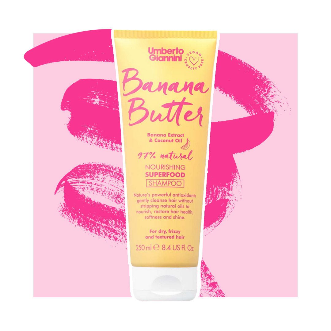 Champú Nutritivo Superalimentos Mantequilla de Plátano Umberto Giannini Banana Butter Nourishing Superfood Shampoo ist ein Shampoo für die Lockenpflege bei lockenkopf.com