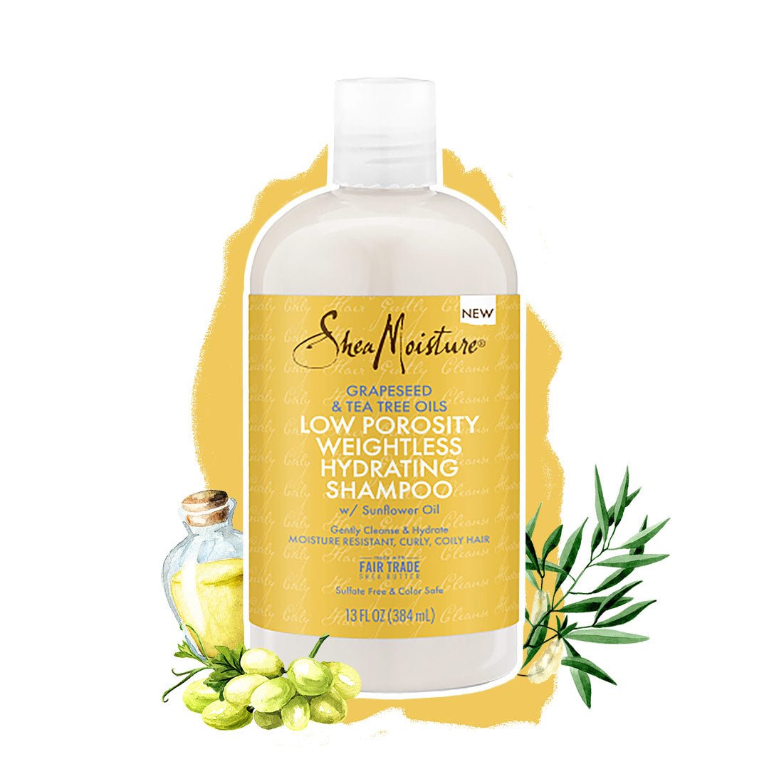 Gewichtloze hydraterende shampoo met lage porositeit Shea Moisture Low Porosity Weightless Hydrating Shampoo ist ein Shampoo für die Lockenpflege bei lockenkopf.com