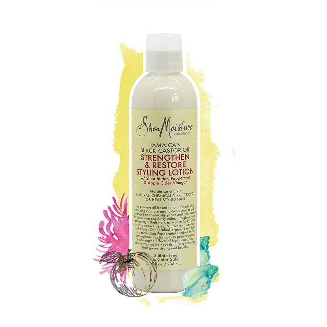 Jamaicaanse Zwarte Castorolie Versterk & Herstel Styling Lotion Shea Moisture Jamaican Black Castor Oil Strengthen & Restore Styling Lotion ist ein Leave - In für die Lockenpflege bei lockenkopf.com